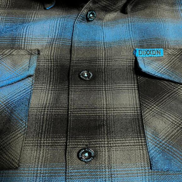 Dixxon Flannel Company 10th St Men's L Blue Black Plaid Button Up Shirt Cottage - Picture 4 of 10